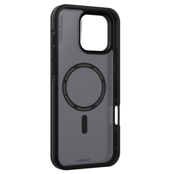 Case iPhone 16 Pro Max - Rock Sand Soft Touch Black | Youngkit