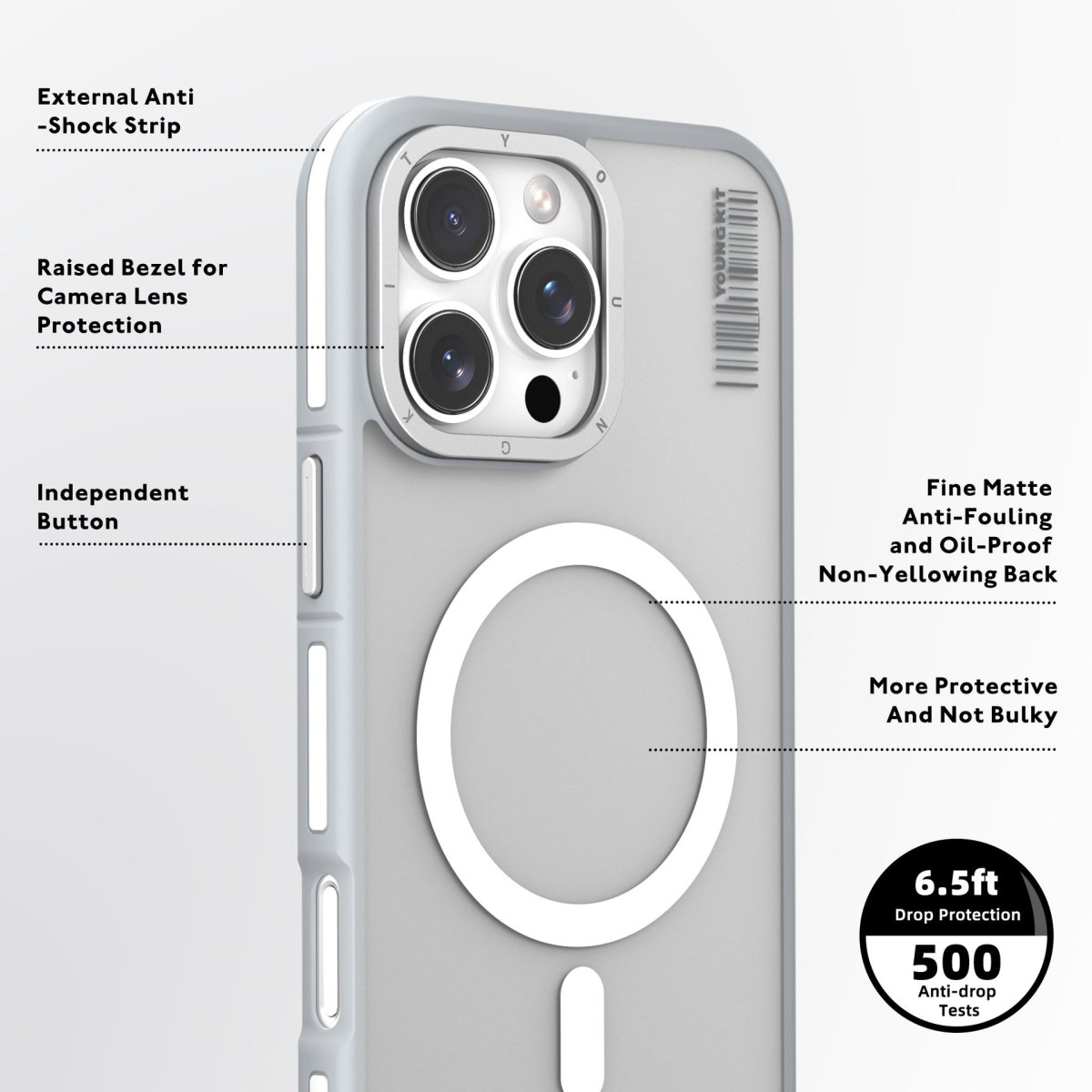 CASE-IPHONE16-ROCK-SAND-GREY3 Protección premium para celulares – fundas modernas y duraderas.