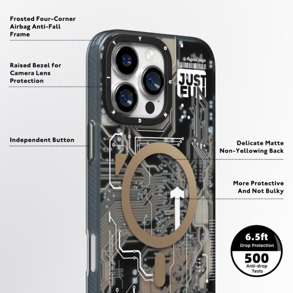 Case iPhone 16 Pro - Futuristic Desert Gold Circuit Board | Youngkit