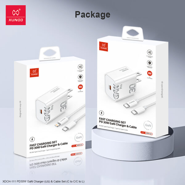 Cargador 30 W PD con Cable USB-C | XUNDD XDCH-111