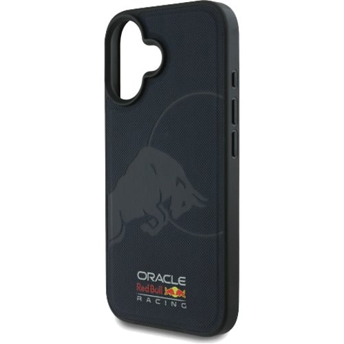 Case iPhone 16 – Leather Meshed Debossed Bull MagSafe (Navy Blue) | Red Bull