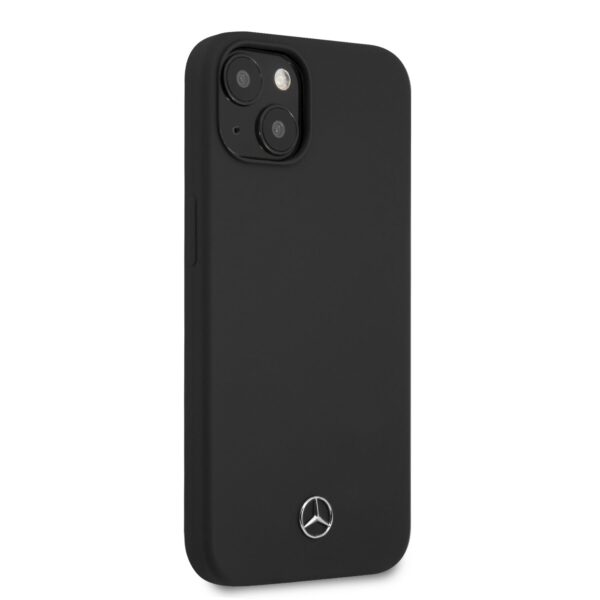 Case iPhone 14 Plus/15 Plus – Silicona Negra con Forro de Microfibra | Mercedes-Benz