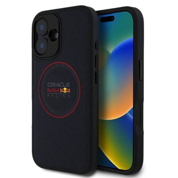 Case iPhone 16 – PU Leather Ring MagSafe Azul | Red Bull