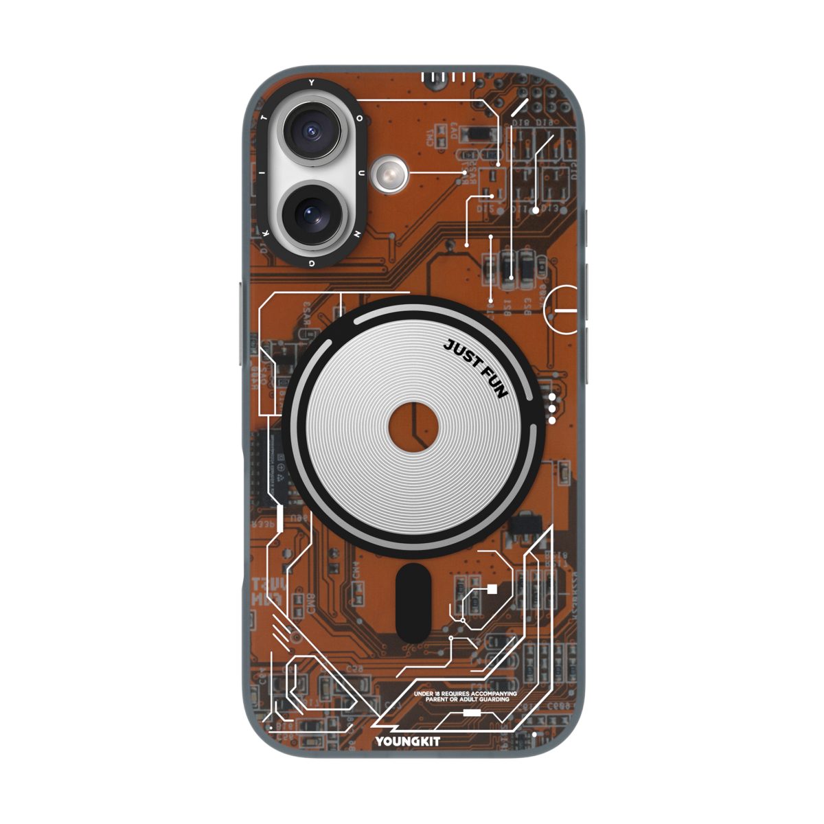 CASE-IPHONE17-FUTURISTIC-ORANGE Protección premium para celulares – fundas modernas y duraderas.