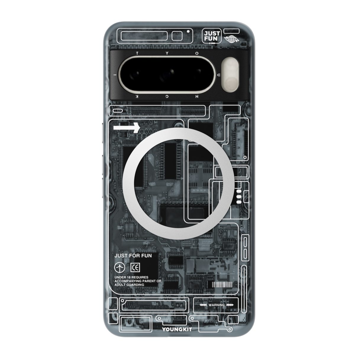 CASE-PIXEL 8 PRO-FUTURISTIC-GREY Protección premium para celulares – fundas modernas y duraderas.