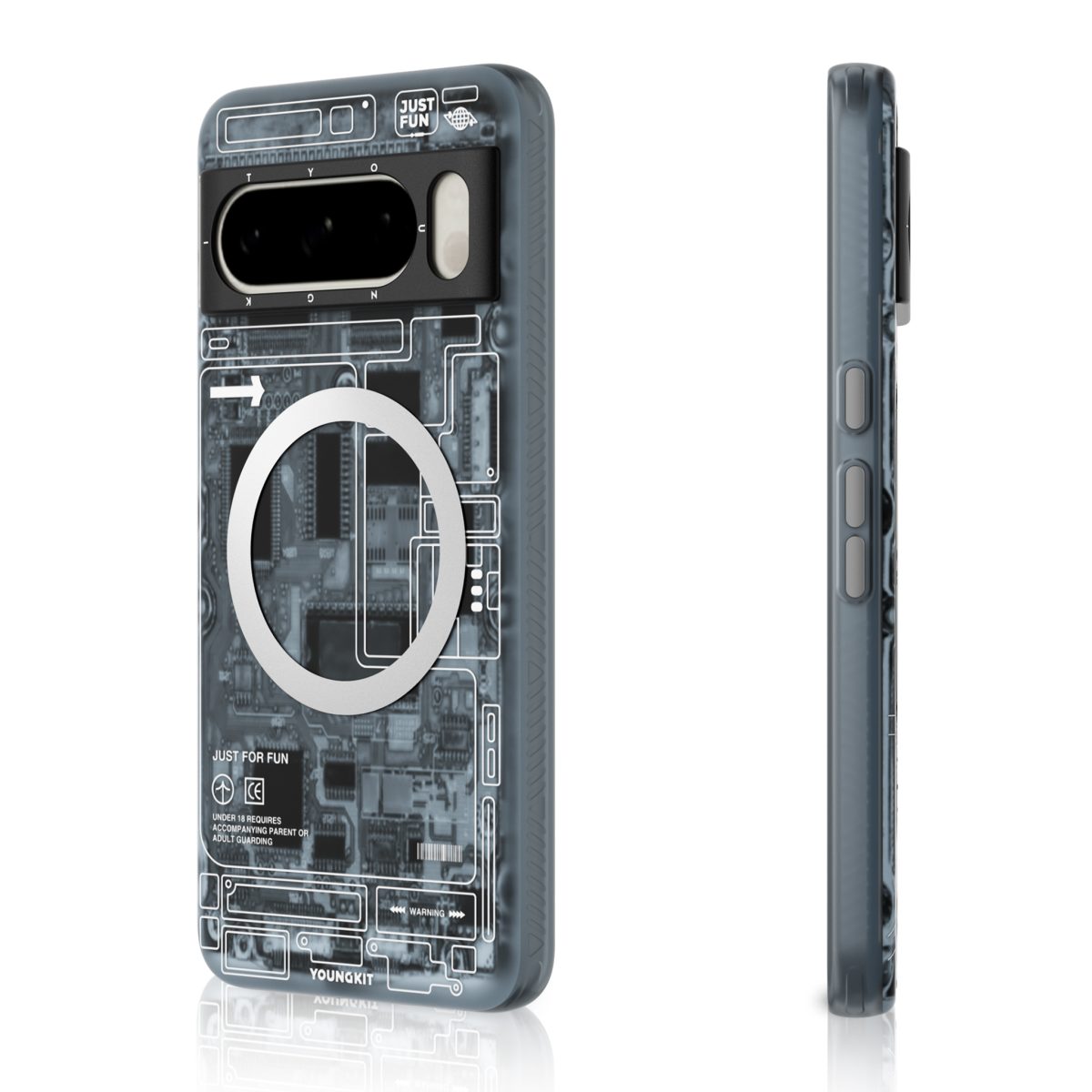 CASE-PIXEL 8 PRO-FUTURISTIC-GREY2 Protección premium para celulares – fundas modernas y duraderas.