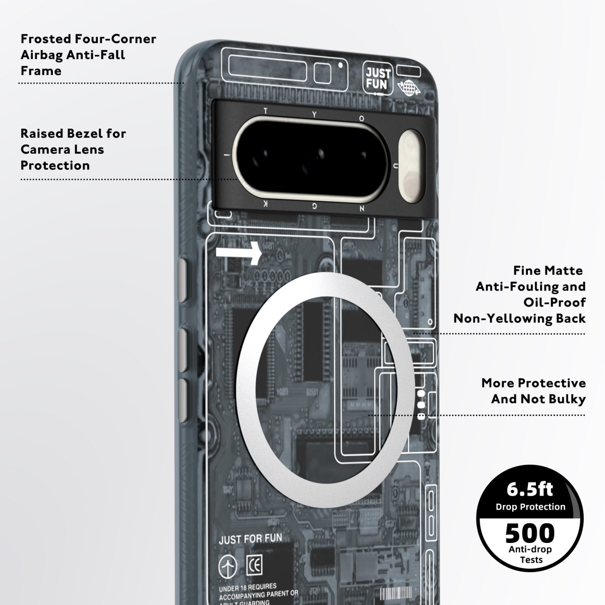 CASE-PIXEL 8 PRO-FUTURISTIC-GREY3 Protección premium para celulares – fundas modernas y duraderas.