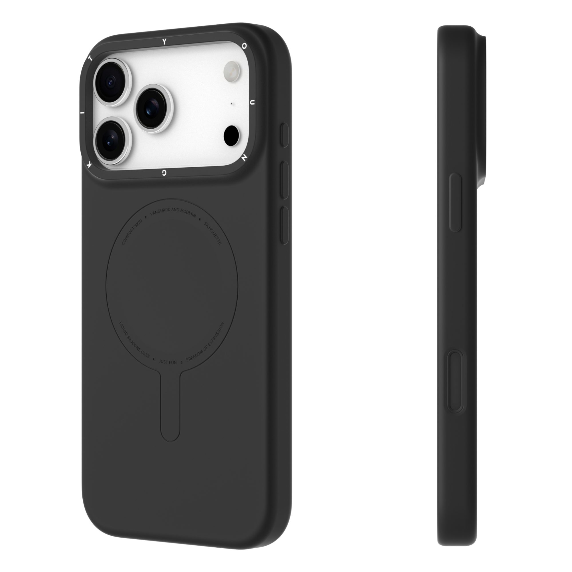 Case iPhone 16 Pro Max - Morandi Silicone Case Black | Youngkit