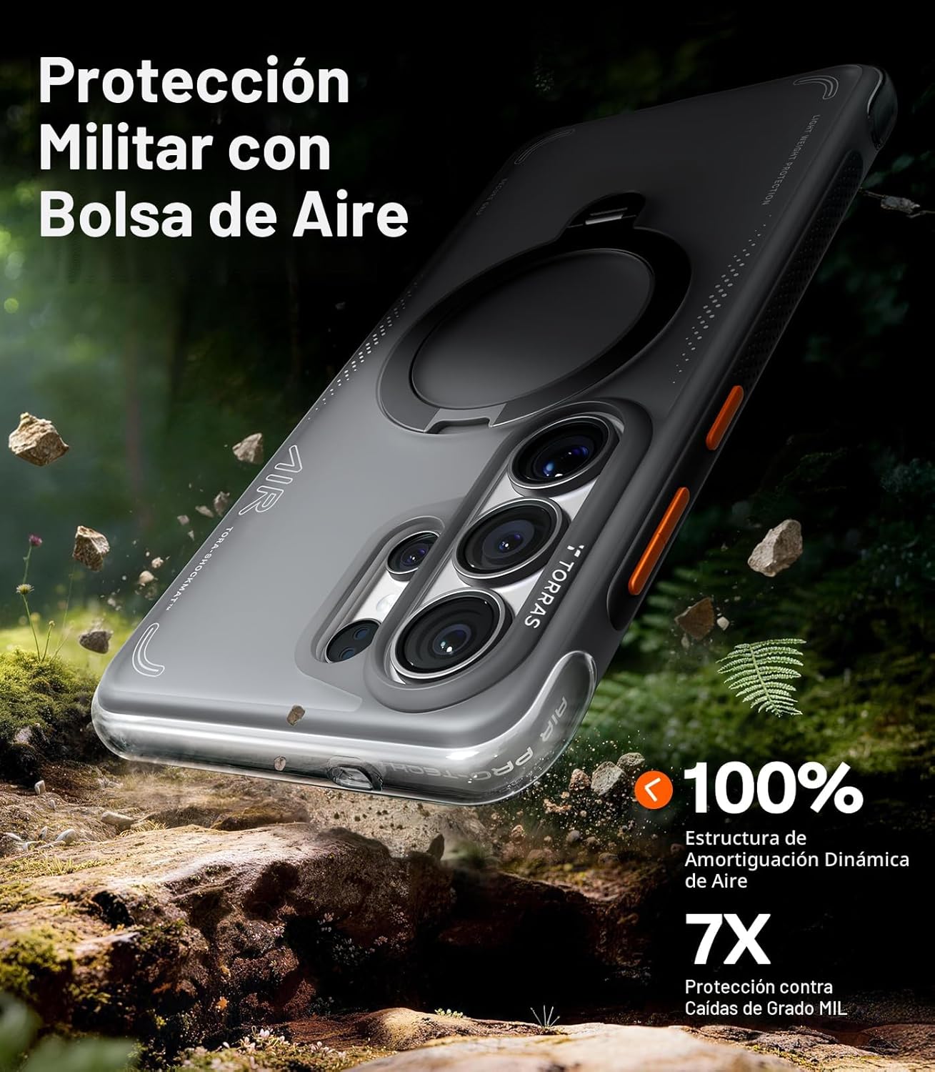 Case Samsung S26 Ultra - Ostand Q3 Air Magsafe Shadow Black 360° | Torras