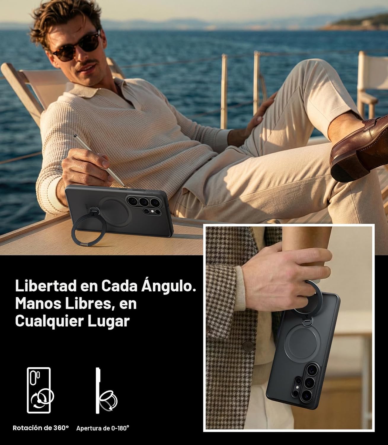 Case Samsung S26 Ultra - Ostand Q3 Spin Magsafe Obsidian Black | Torras