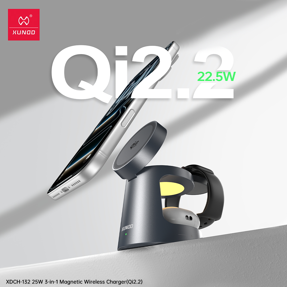 WIRELESS-STATION-CHARGER-XDCH-132-XUNDD2 Estación de Carga Magsafe 3 en 1 Qi2 25W | XUNDD XDCH-132