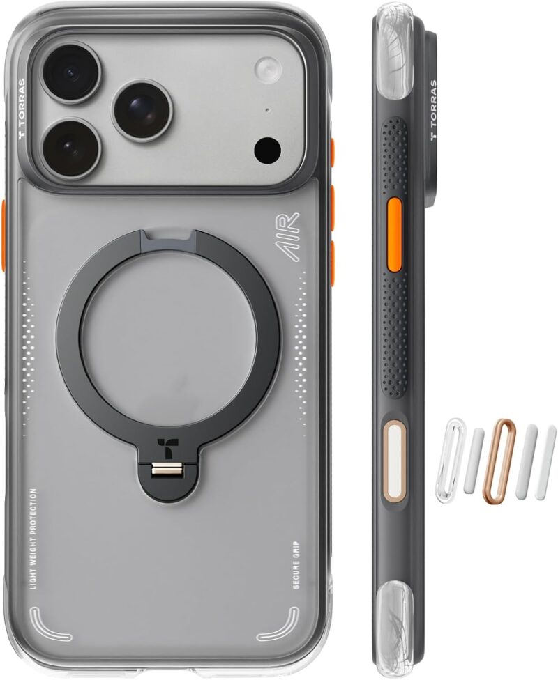 CASE-IPHONE-17-PRO-MAX-TORRAS-Q3-AIR-SHADOWN-BLACK Case iPhone 17 Pro Max - Ostand Q3 Air Magsafe Shadow Black 360° | Torras