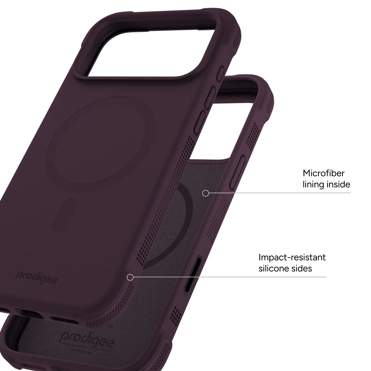 CASE-IPHONE-18-PRO-MAX-PRODIGEE-BLACKOUT-BURGUNDY4 Case iPhone 18 Pro Max 17 Pro Max - BlackOut Burgundy | Prodigee