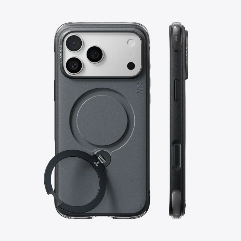 Case iPhone 18 Pro Max 17 Pro Max - Ostand Q3 Air Essential Magsafe Obsidian Black 360° | Torras