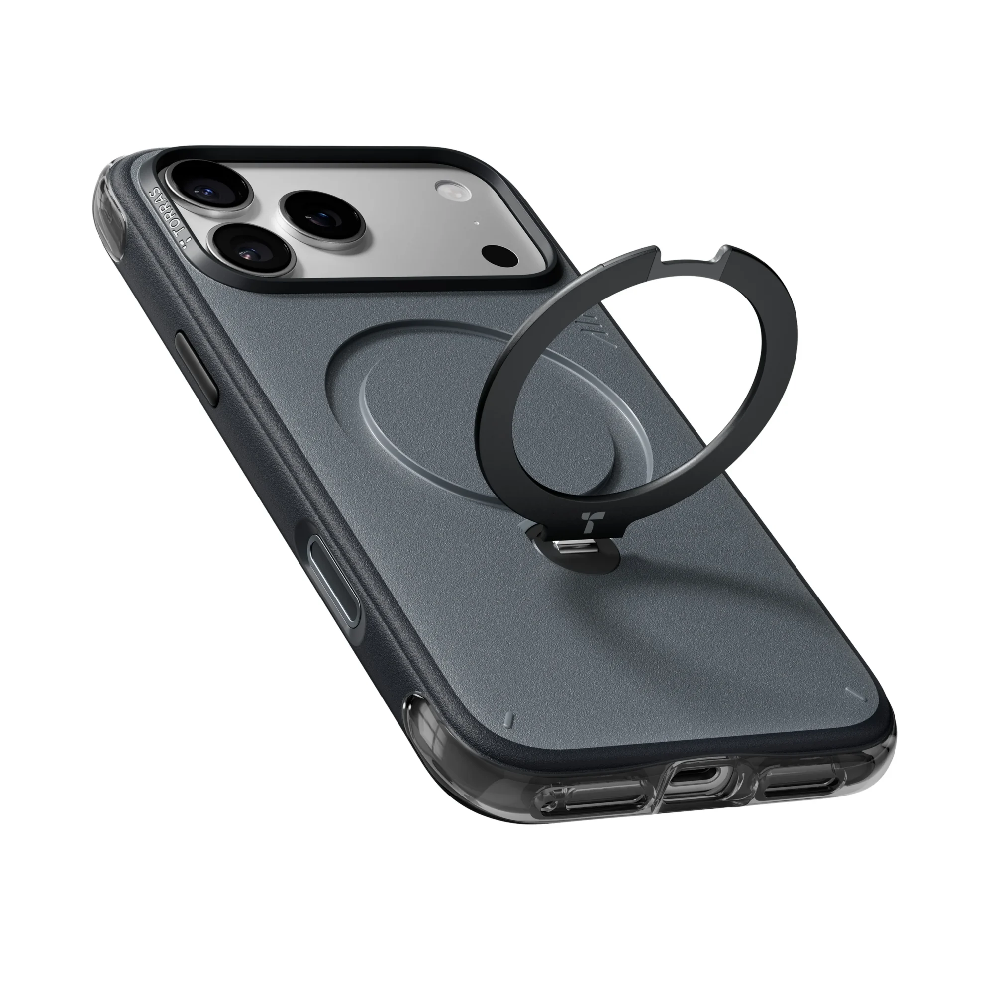 Case iPhone 18 Pro Max 17 Pro Max - Ostand Q3 Air Essential Magsafe Obsidian Black 360° | Torras