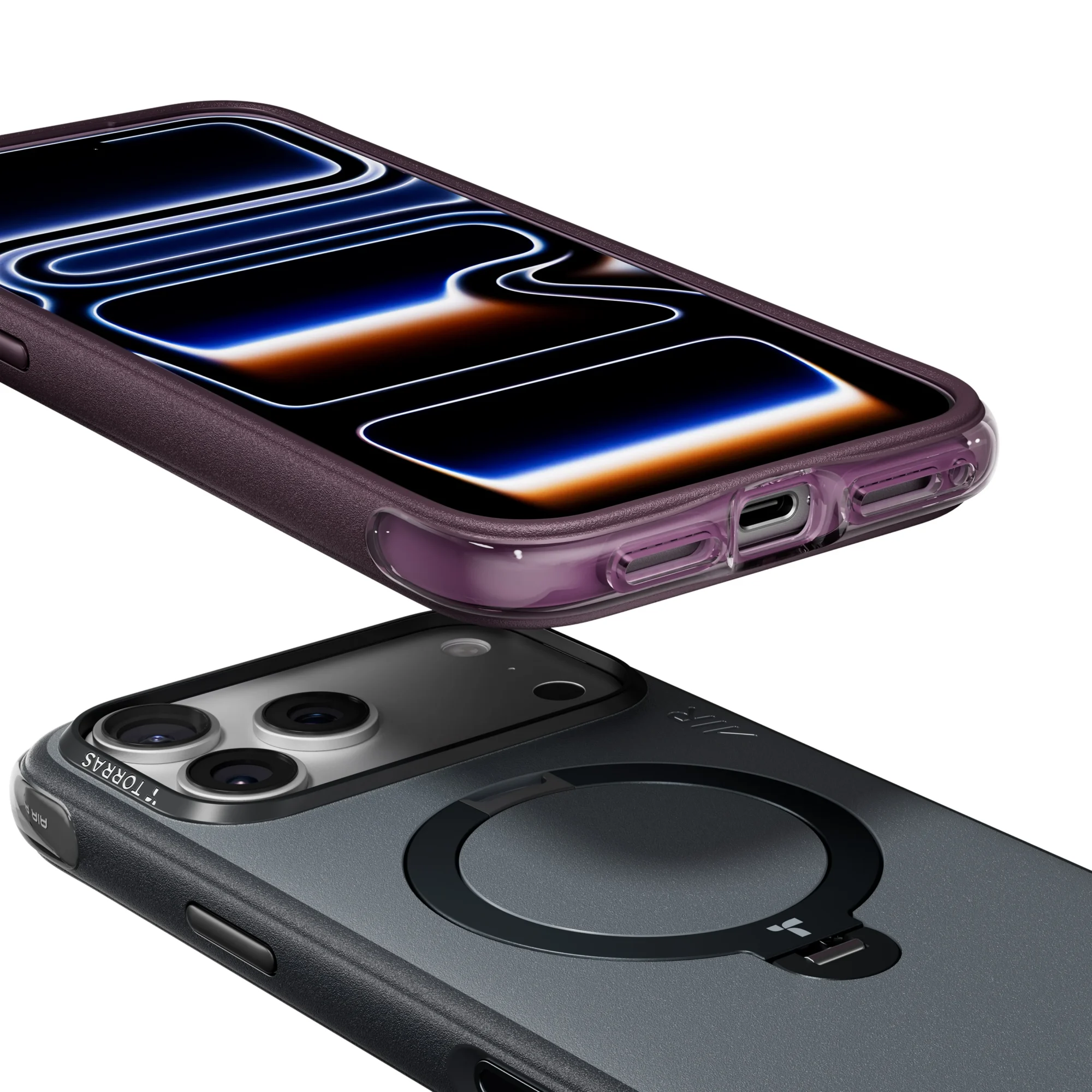 Case iPhone 18 Pro Max 17 Pro Max - Ostand Q3 Air Essential Magsafe Obsidian Black 360° | Torras