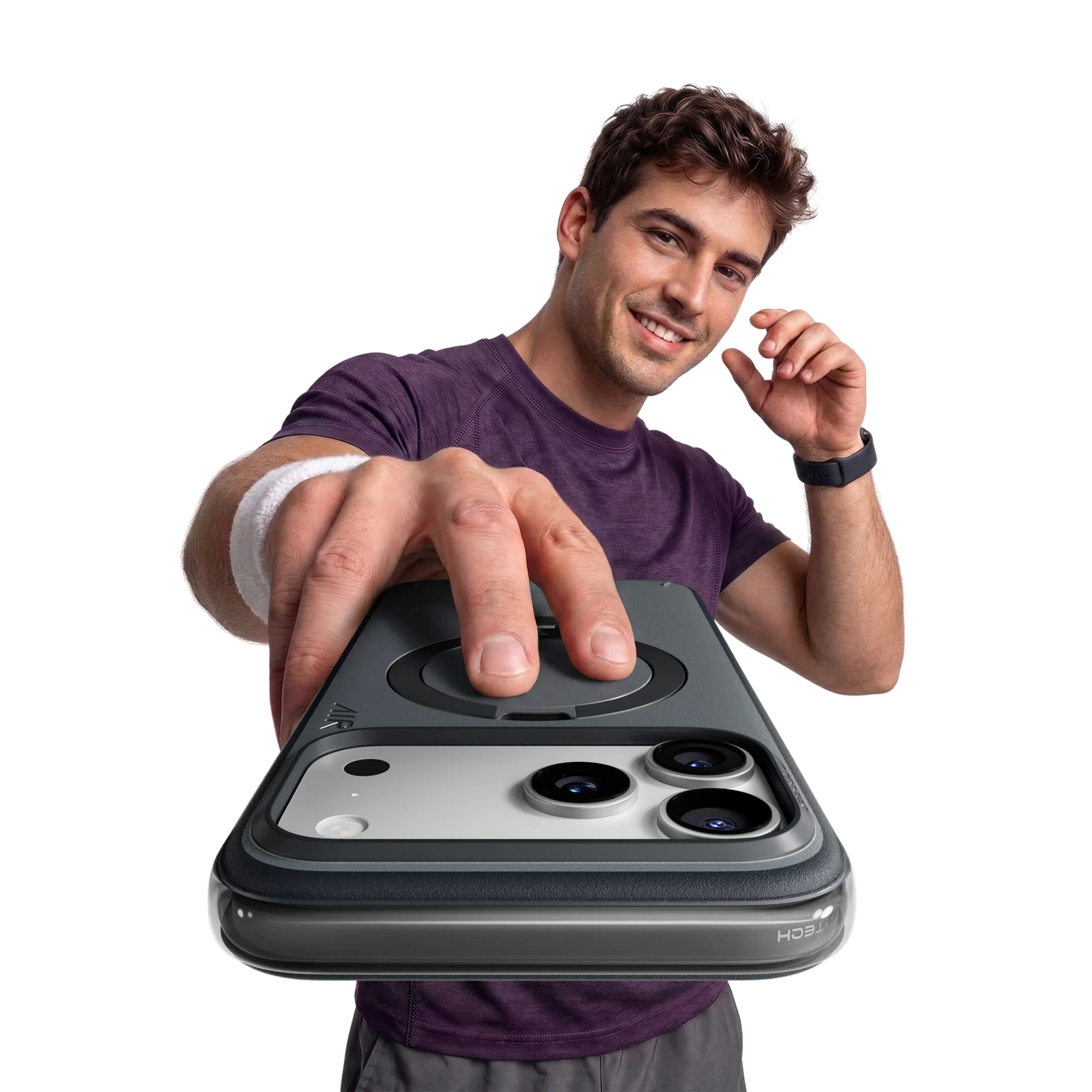 Case iPhone 18 Pro Max 17 Pro Max - Ostand Q3 Air Essential Magsafe Obsidian Black 360° | Torras