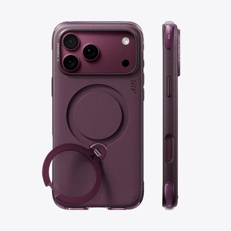 Case iPhone 18 Pro Max 17 Pro Max - Ostand Q3 Air Essential Magsafe Frost Violet 360° | Torras