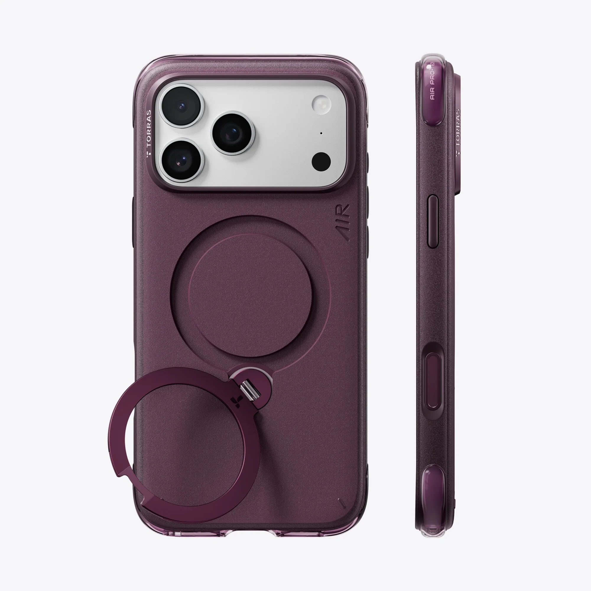 CASE-IPHONE-18-PRO-MAX-TORRAS-Q3-AIR-ESSENTIAL-VIOLET2.png Case iPhone 18 Pro Max 17 Pro Max - Ostand Q3 Air Essential Magsafe Frost Violet 360° | Torras
