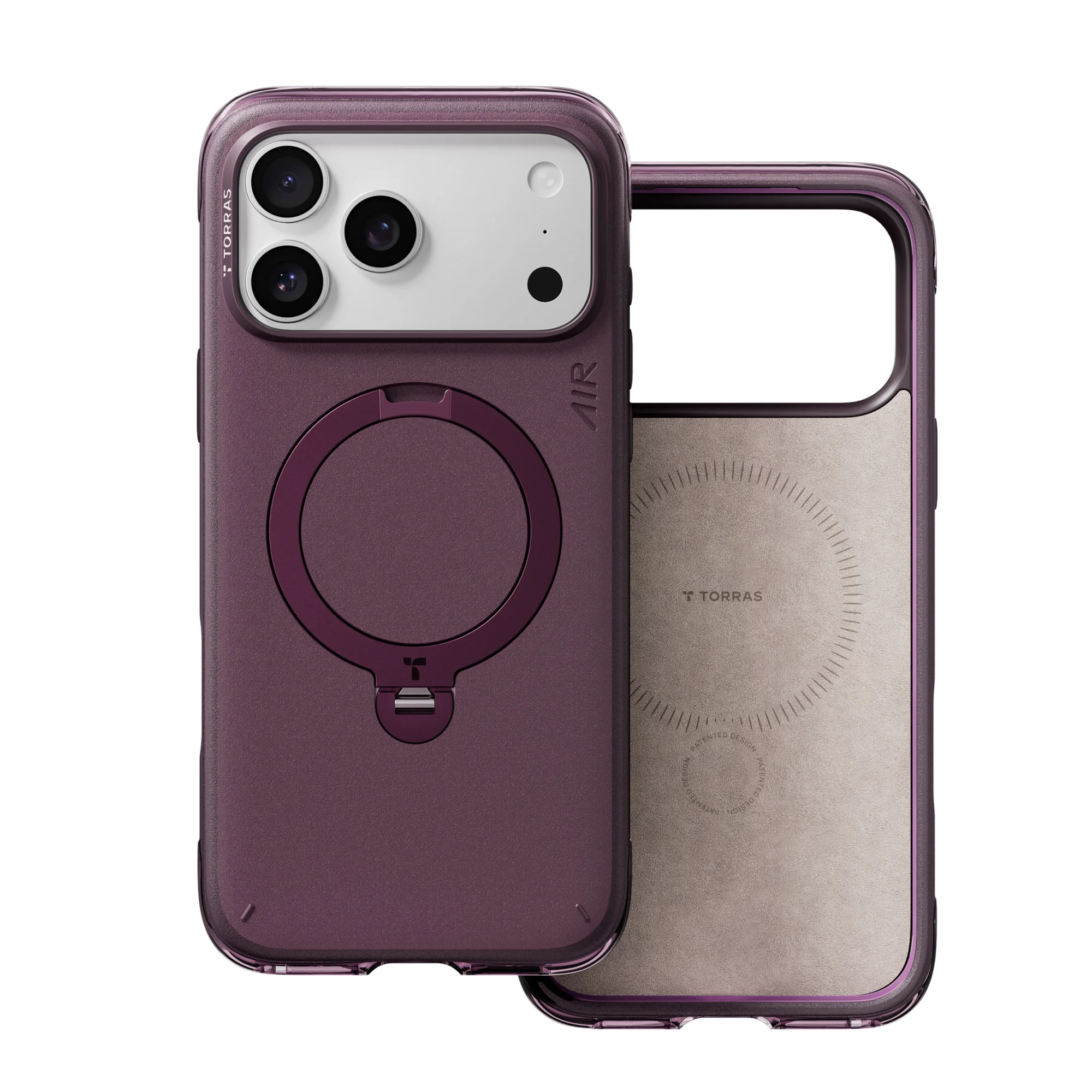 CASE-IPHONE-18-PRO-MAX-TORRAS-Q3-AIR-ESSENTIAL-VIOLET5.png Case iPhone 18 Pro Max 17 Pro Max - Ostand Q3 Air Essential Magsafe Frost Violet 360° | Torras