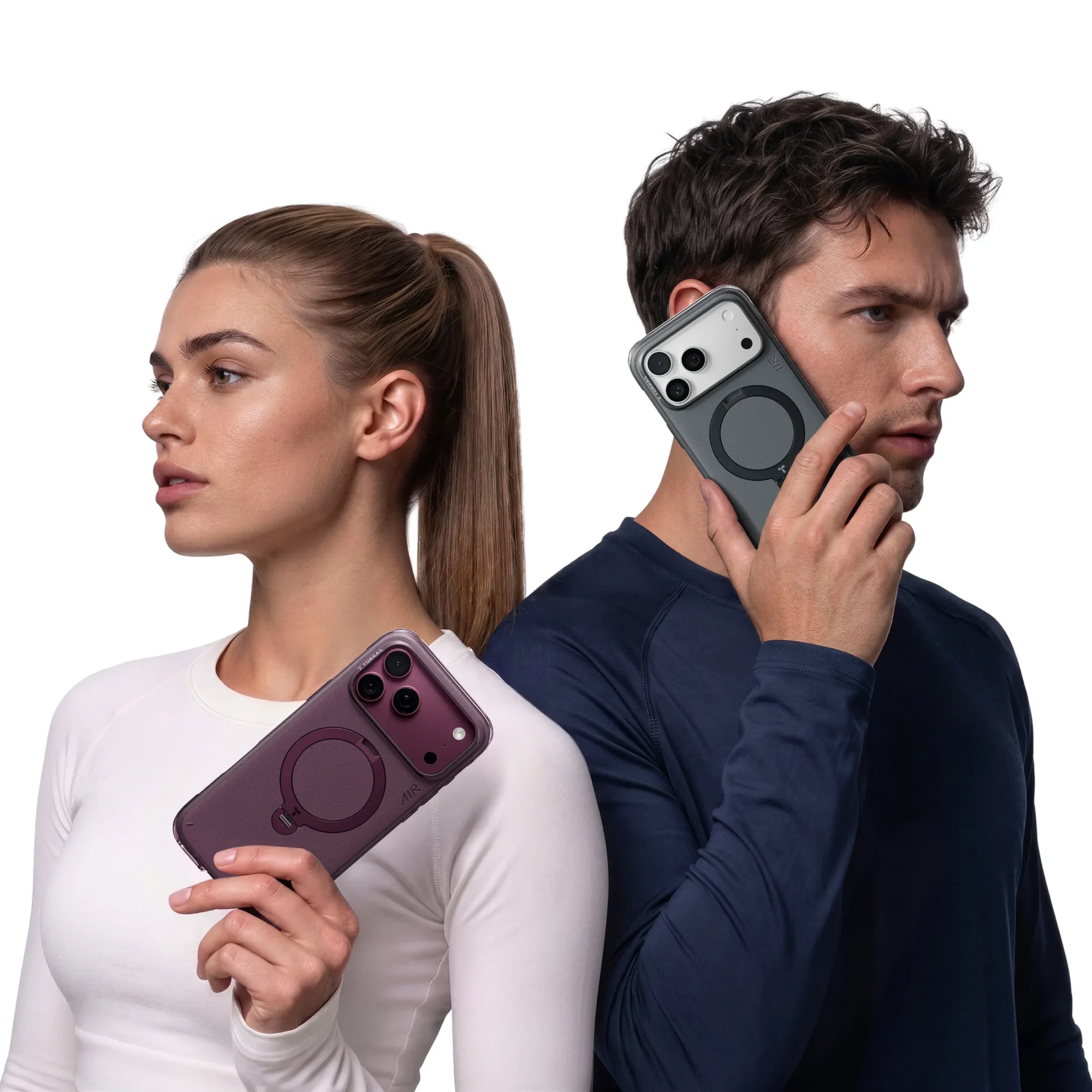Case iPhone 18 Pro Max 17 Pro Max - Ostand Q3 Air Essential Magsafe Obsidian Black 360° | Torras