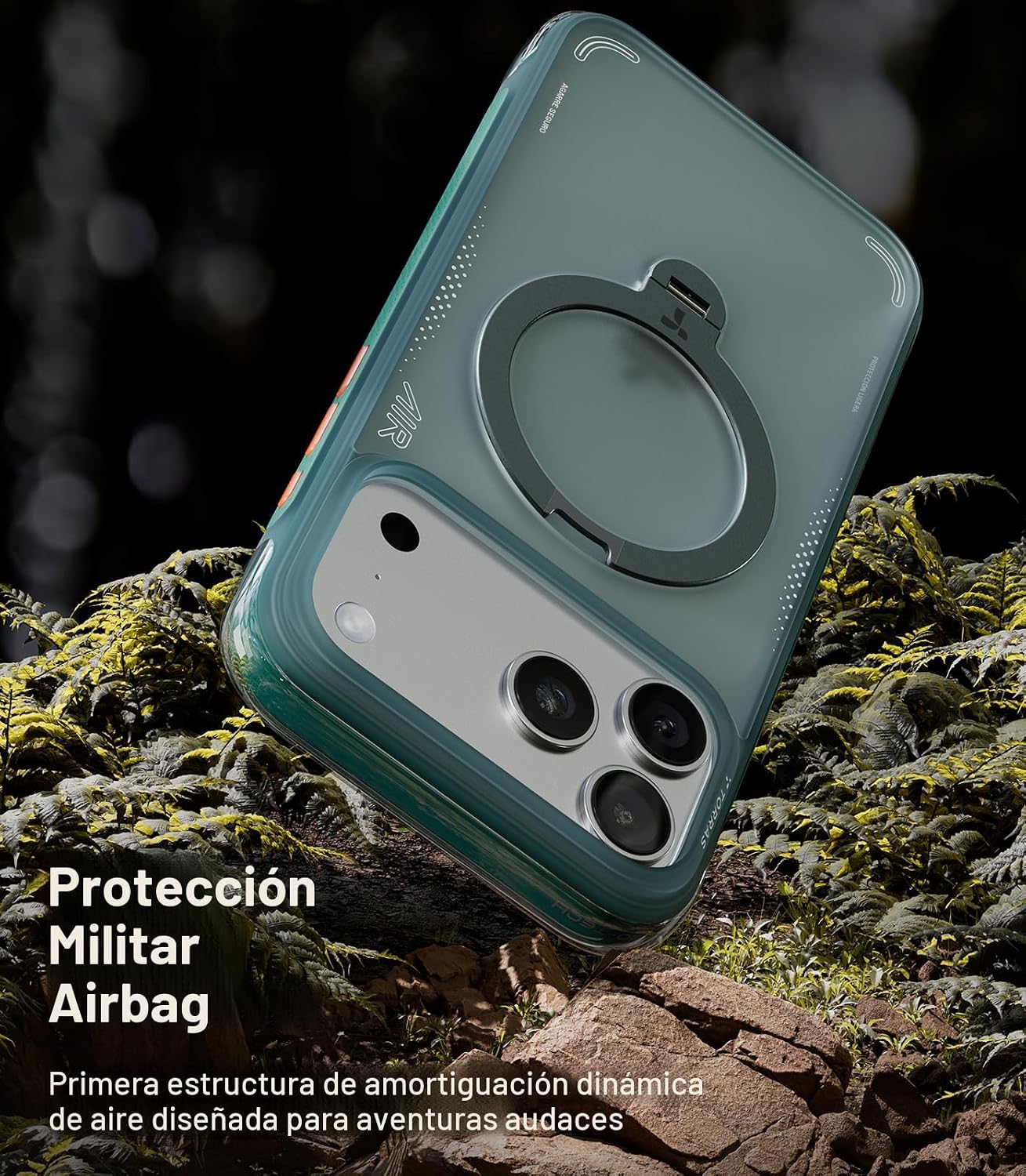 Case iPhone 18 Pro Max 17 Pro Max - Ostand Q3 Air Magsafe Green 360° | Torras