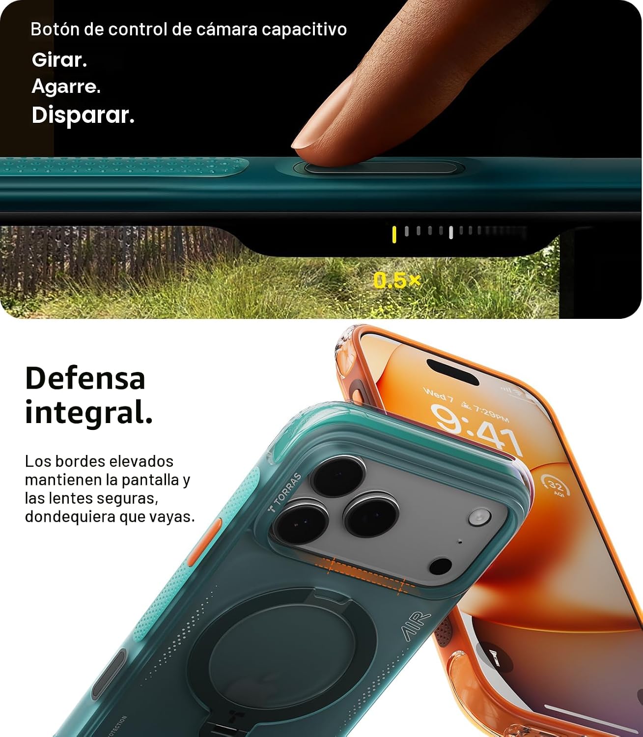 Case iPhone 18 Pro Max 17 Pro Max - Ostand Q3 Air Magsafe Green 360° | Torras