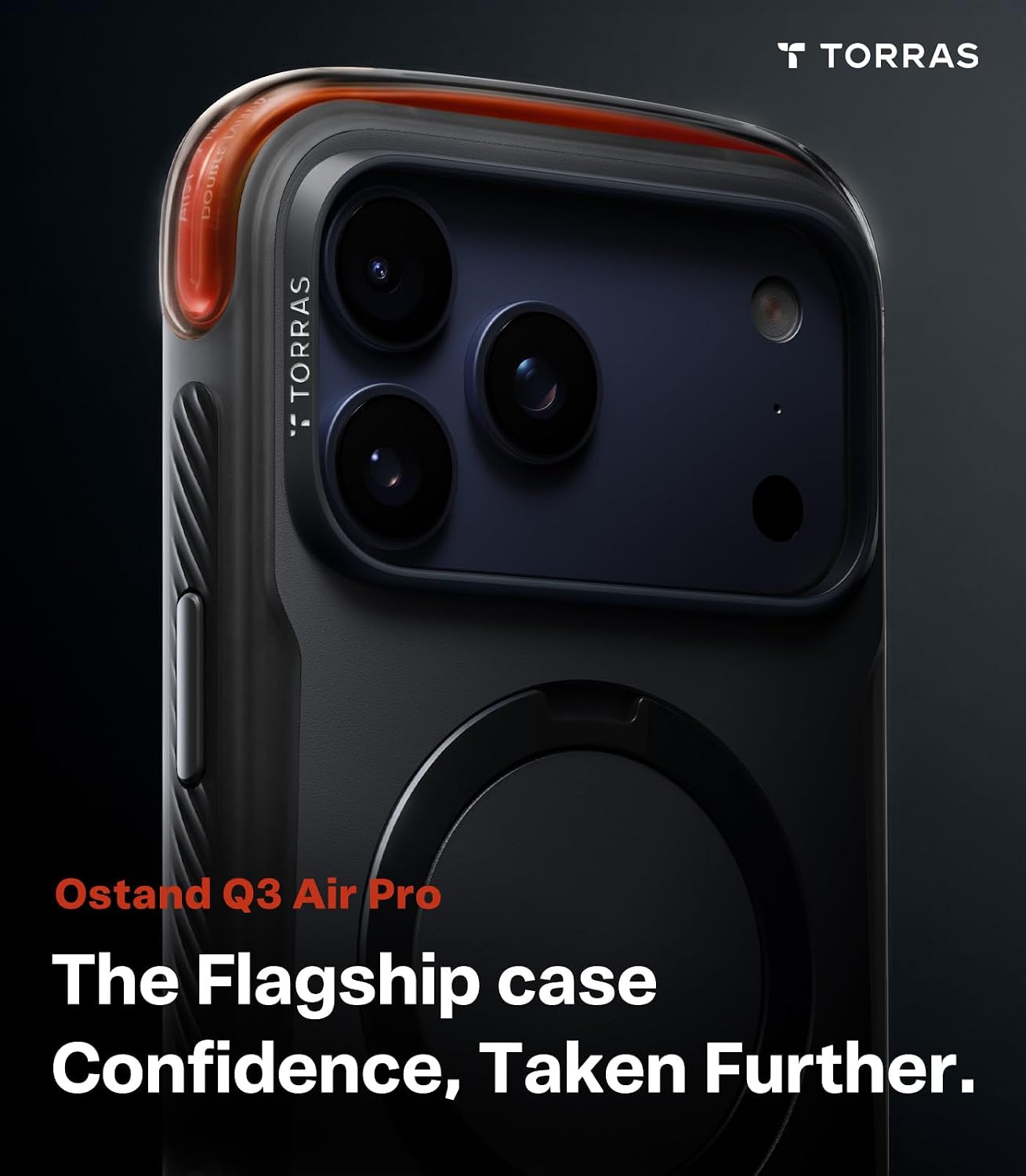 Case iPhone 18 Pro Max 17 Pro Max - Ostand Q3 Air Pro Magsafe Obsidian Core 360° | Torras