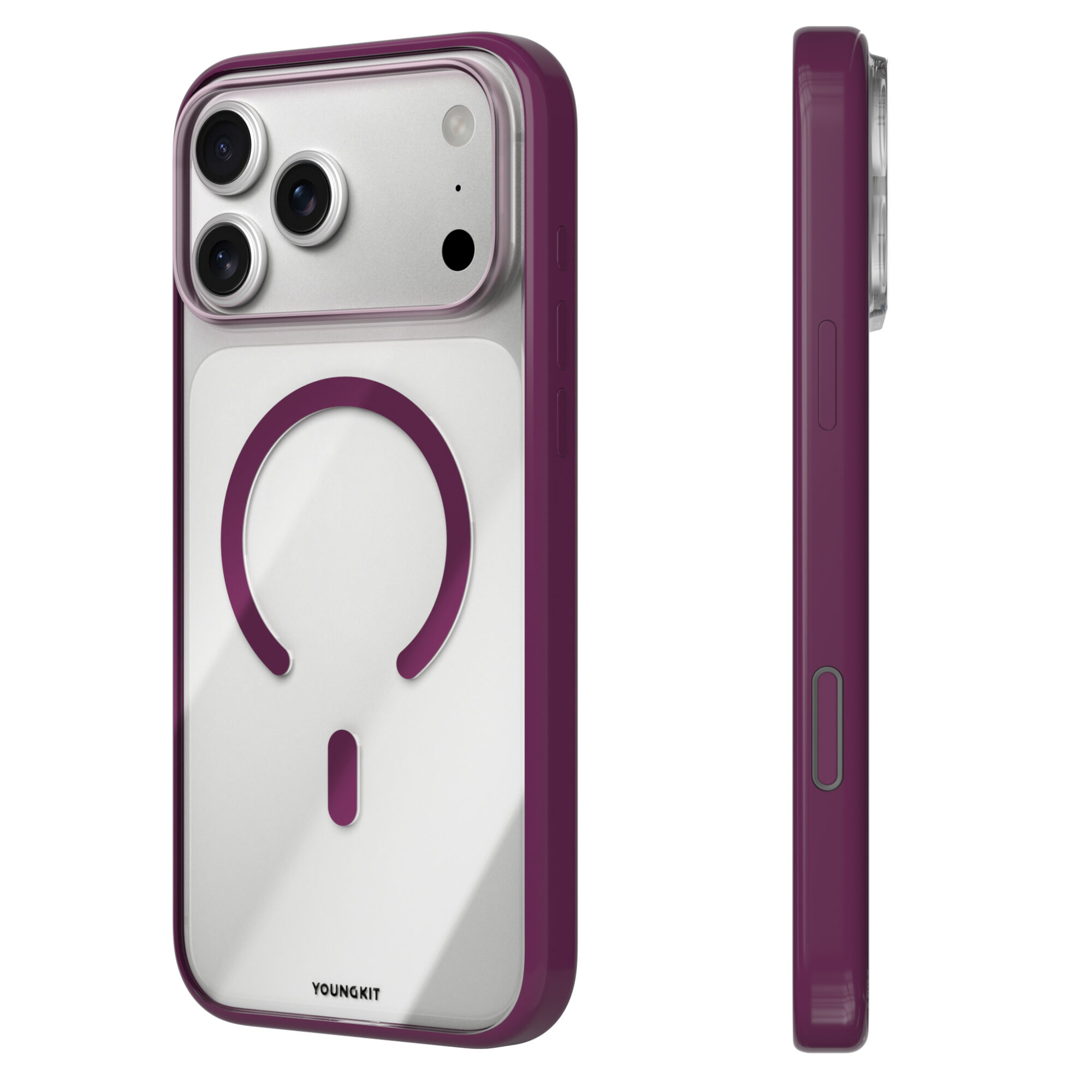 CASE-IPHONE-CLEAR-BURGUNDY2 Case iPhone 18 Pro Max 17 Pro Max - Clear Case Burgundy | Youngkit