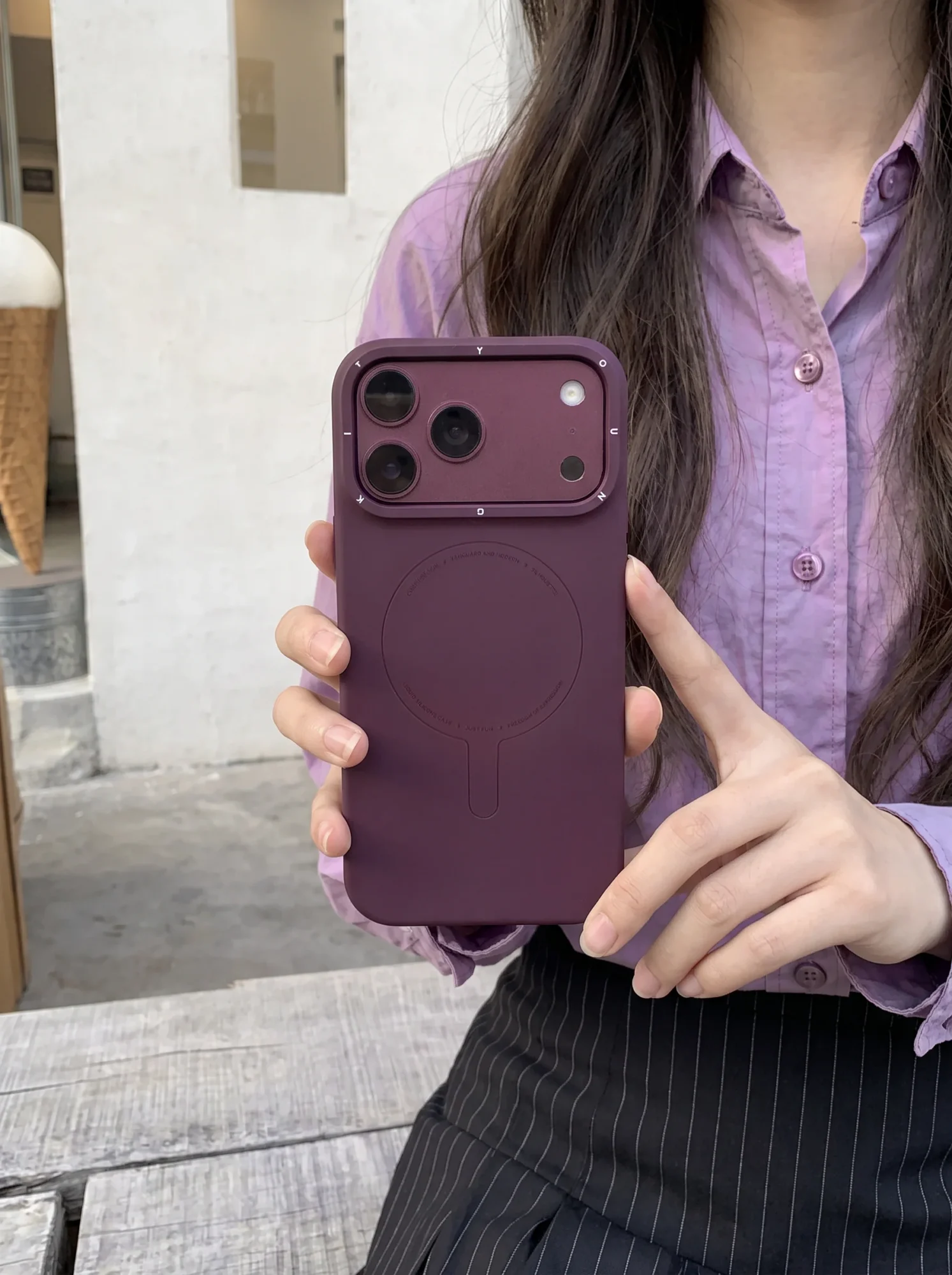 Case iPhone 18 Pro Max 17 Pro Max - Morandi Silicone Case Burgundy | Youngkit