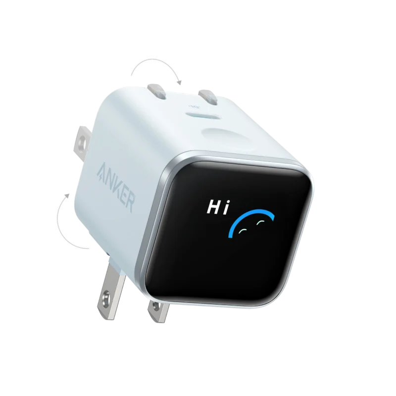 Cargador 45W USB-C Nano Charger Smart Display – Misty Blue | ANKER