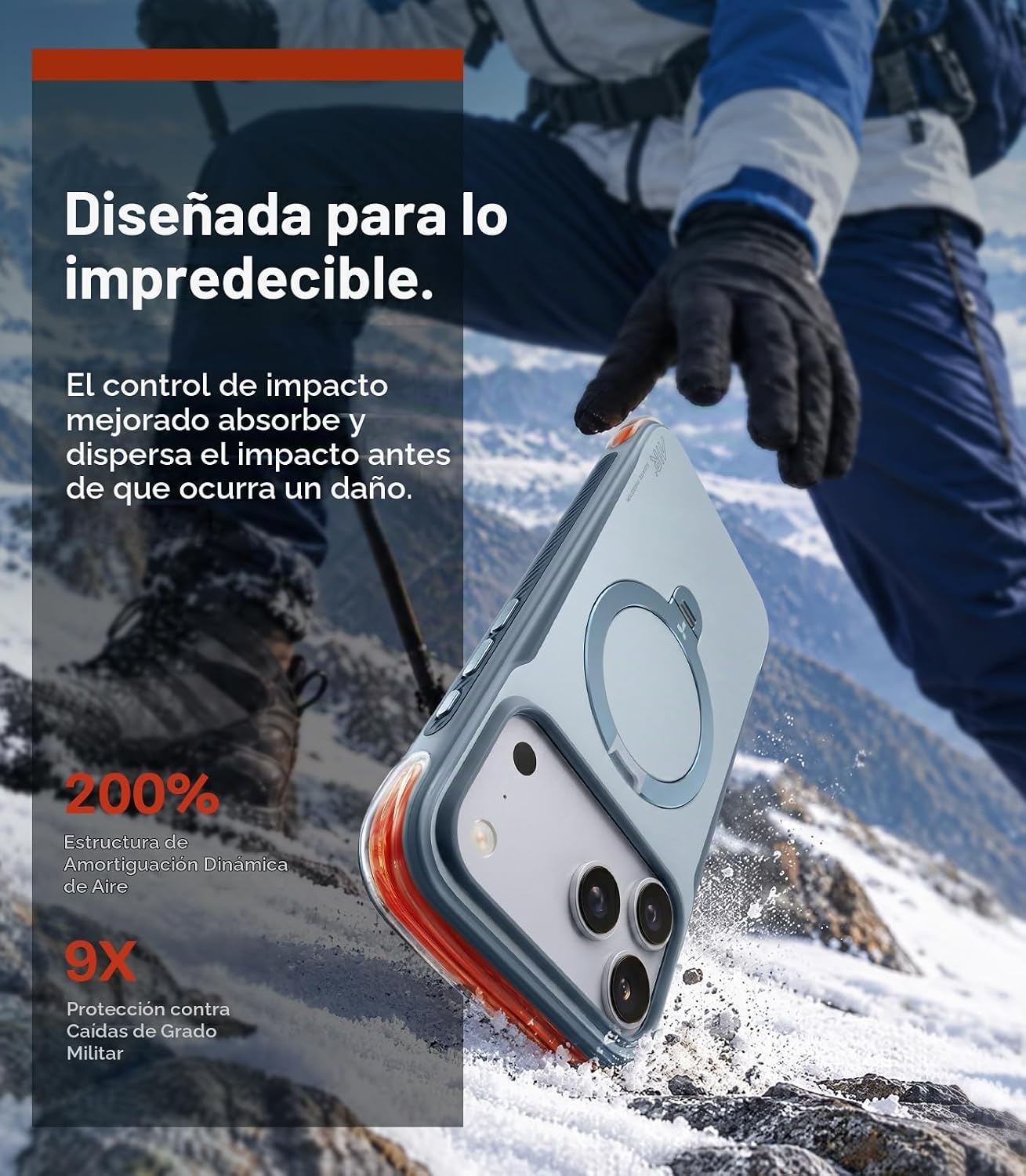 CASE-IPHONE-18-PRO-MAX-TORRAS-Q3-AIR-PRO-BLUE3 Case iPhone 18 Pro Max 17 Pro Max - Ostand Q3 Air Pro Magsafe Polar Slate 360° | Torras