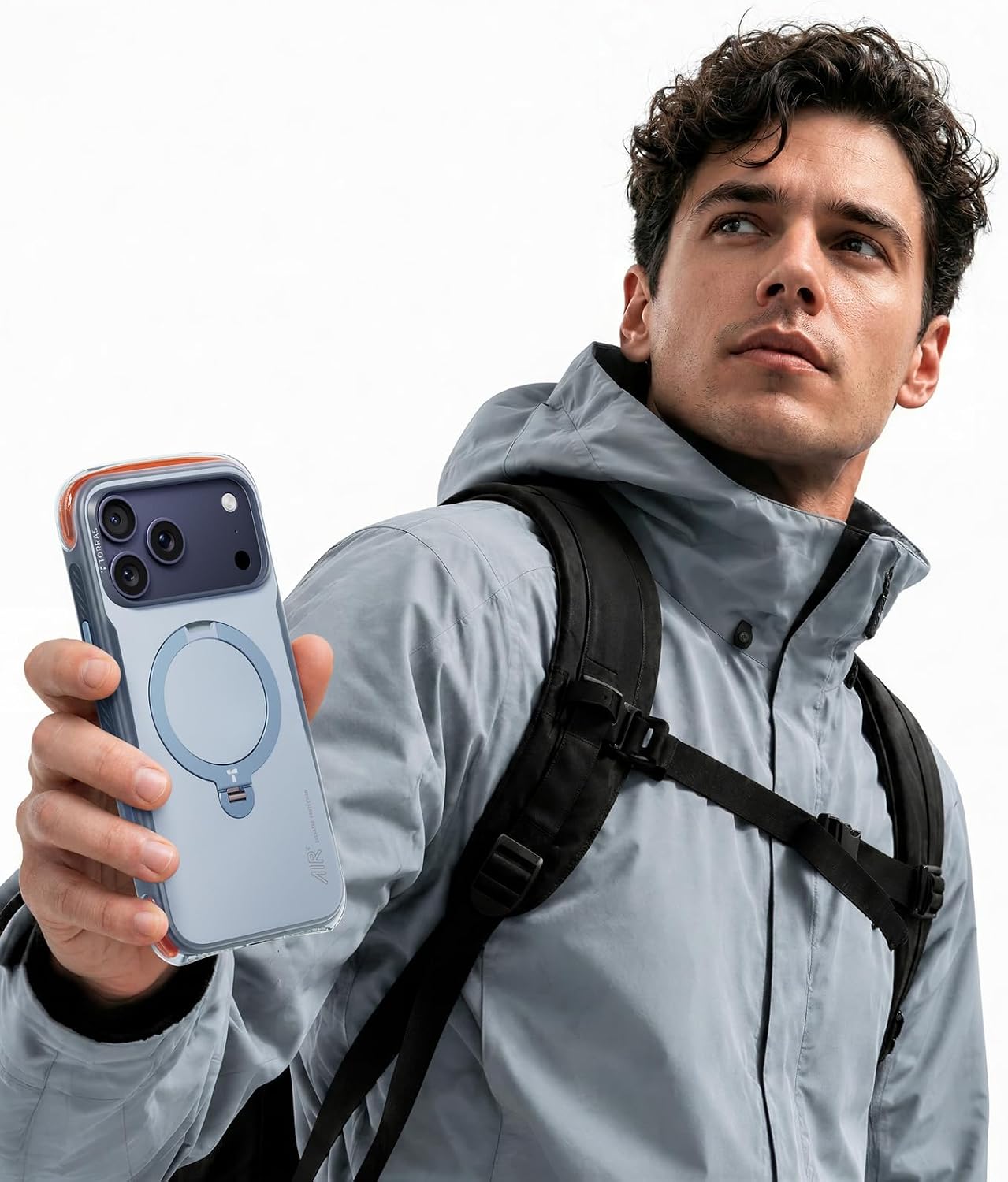 CASE-IPHONE-18-PRO-MAX-TORRAS-Q3-AIR-PRO-BLUE8 Case iPhone 18 Pro Max 17 Pro Max - Ostand Q3 Air Pro Magsafe Polar Slate 360° | Torras