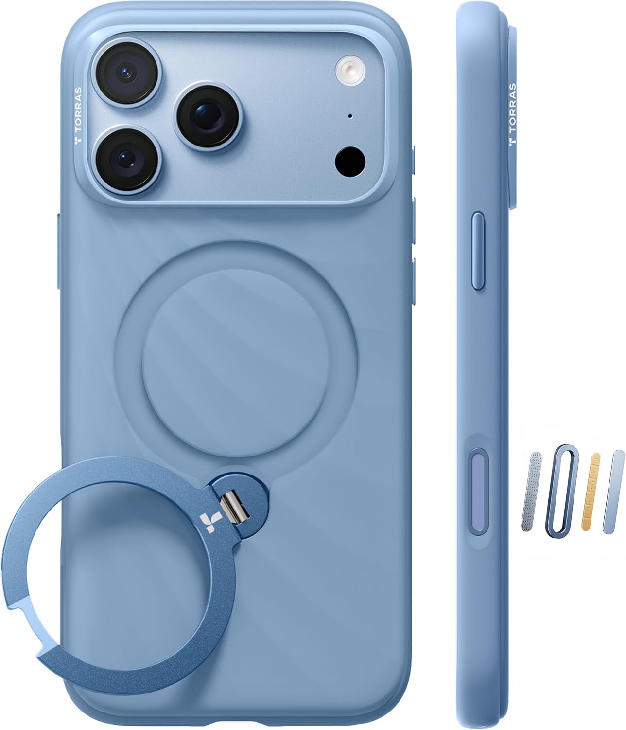 CASE-IPHONE-18-PRO-MAX-TORRAS-Q3-WIND-BLUE Case iPhone 18 Pro Max 17 Pro Max - Ostand Q3 Silicone Wind Limited Magsafe Frost Harbour | Torras