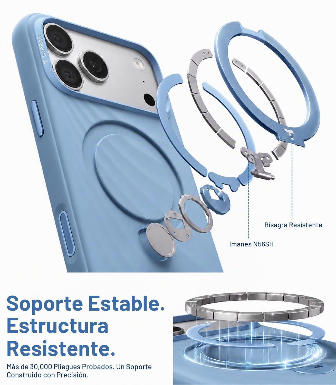 CASE-IPHONE-18-PRO-MAX-TORRAS-Q3-WIND-BLUE5 Case iPhone 18 Pro Max 17 Pro Max - Ostand Q3 Silicone Wind Limited Magsafe Frost Harbour | Torras
