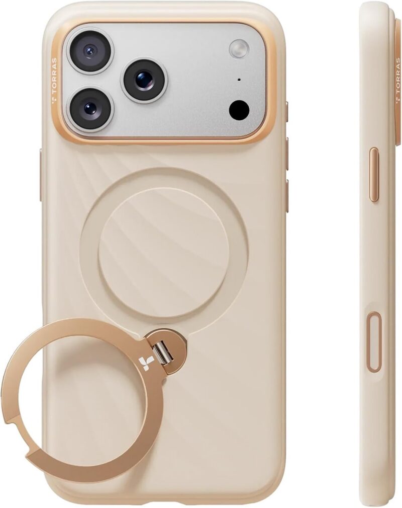 Case iPhone 18 Pro Max 17 Pro Max - Ostand Q3 Silicone Wind Limited Magsafe Cream Apricot | Torras