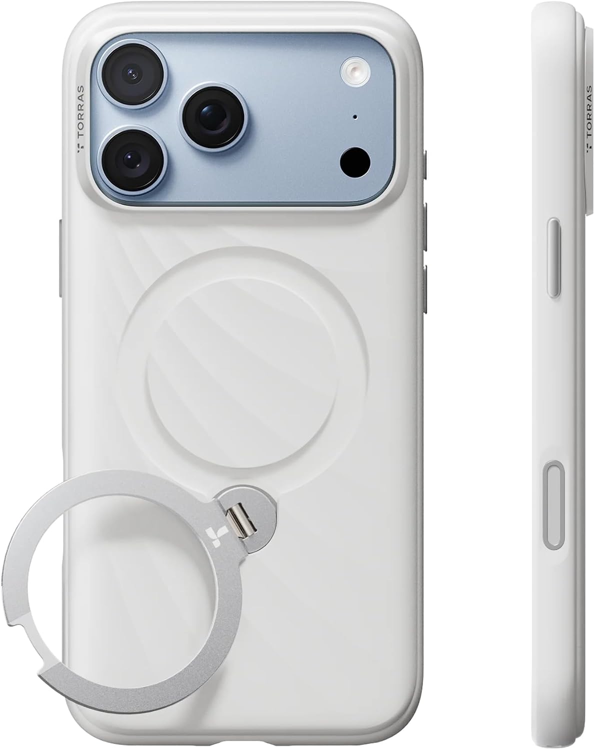 CASE-IPHONE-18-PRO-MAX-TORRAS-Q3-WIND-WHITE Case iPhone 18 Pro Max 17 Pro Max - Ostand Q3 Silicone Wind Limited Magsafe Pearl White | Torras