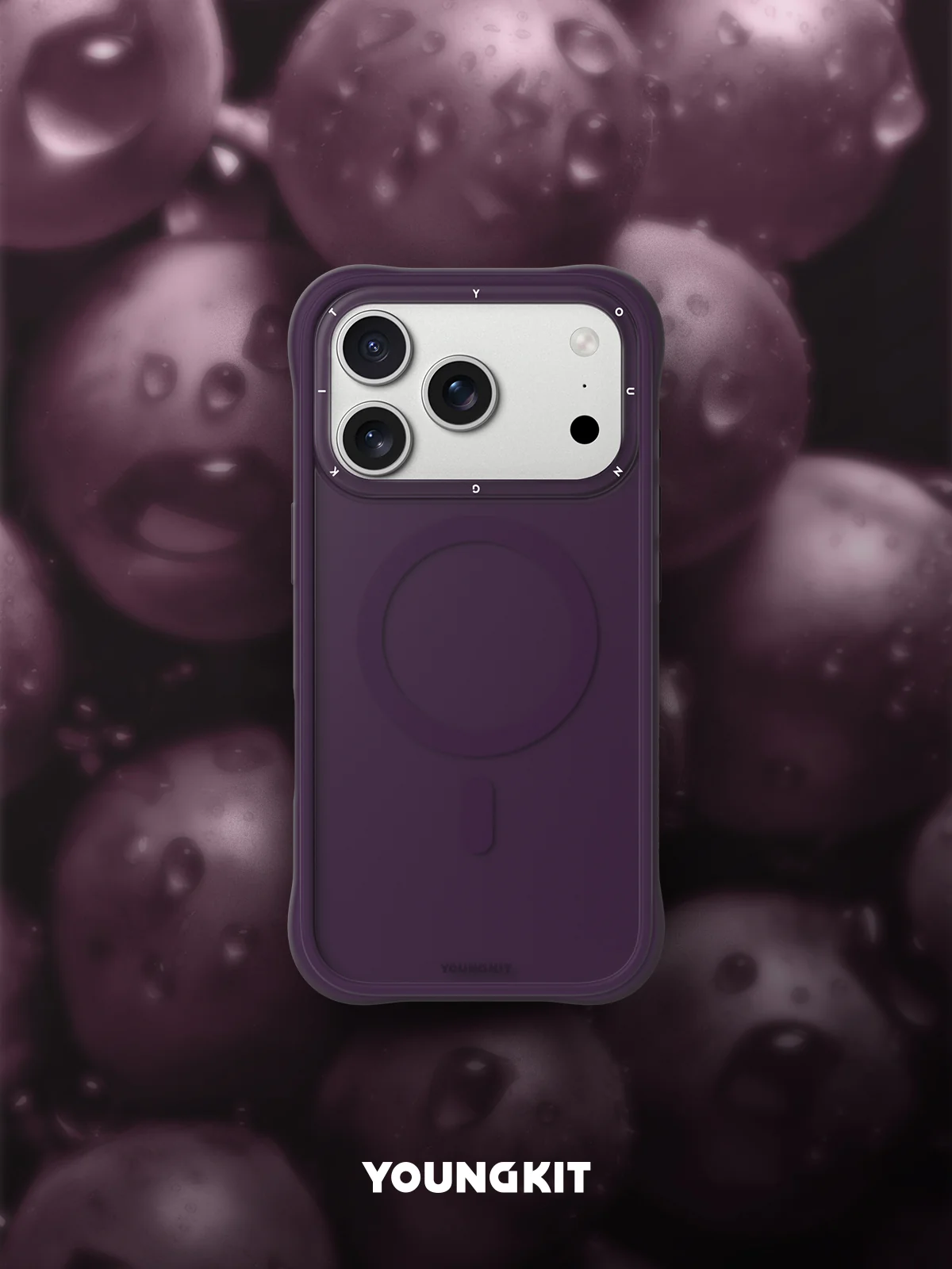 Case iPhone 18 Pro Max 17 Pro Max - Removable Macarons Silicone Blackberry | Youngkit